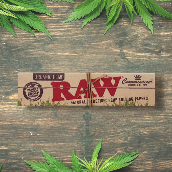 RAW Organic Connoisseur - King Size Rolling Papers with Tips